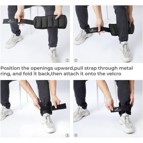 Sportneer Adjustable Ankle Weights 1 Pair 2 4 6 8 10 Lbs Leg Weight Straps - Picture 6 of 7